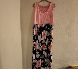Bluetime Women's Floral Sleeveless Maxi Dress 2XL
